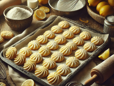 Hotová citronová kolečka sypaná ořechy